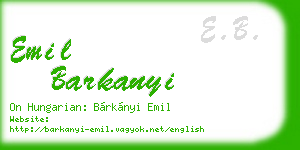 emil barkanyi business card